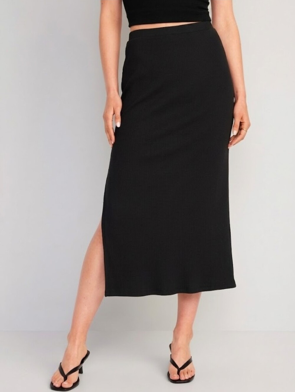 Old Navy Black Ribbed Maxi Skirt